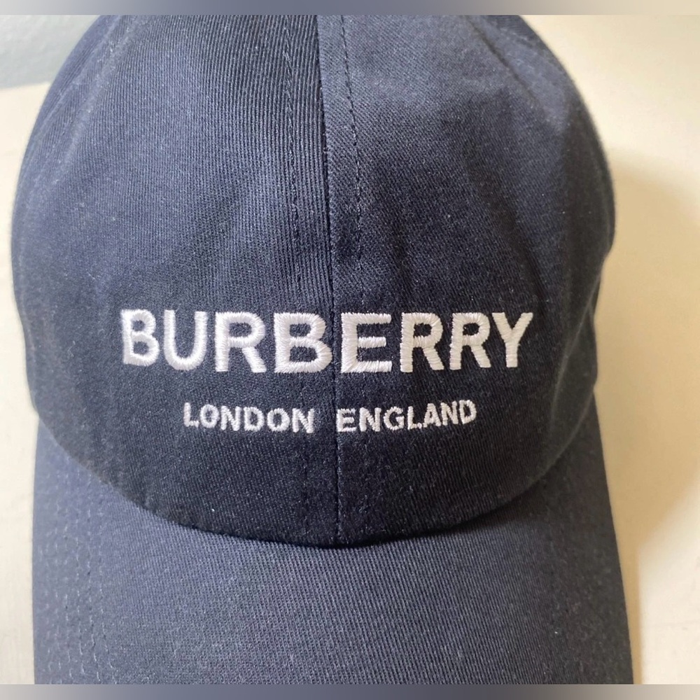 BURBERRY Authentic London England Logo Cap Hat Black Size Small + COA - Picture 2 of 12